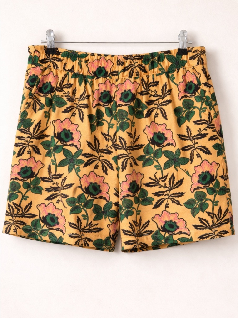 Scotch & Soda Floral Print Shorts Size M Yellow Boho Statement High Waist - Picture 2 of 4